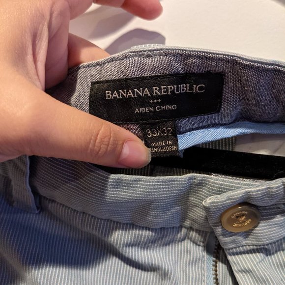 Blue and White Pinstripe Pants from Banana Republic - Picture 2 of 2